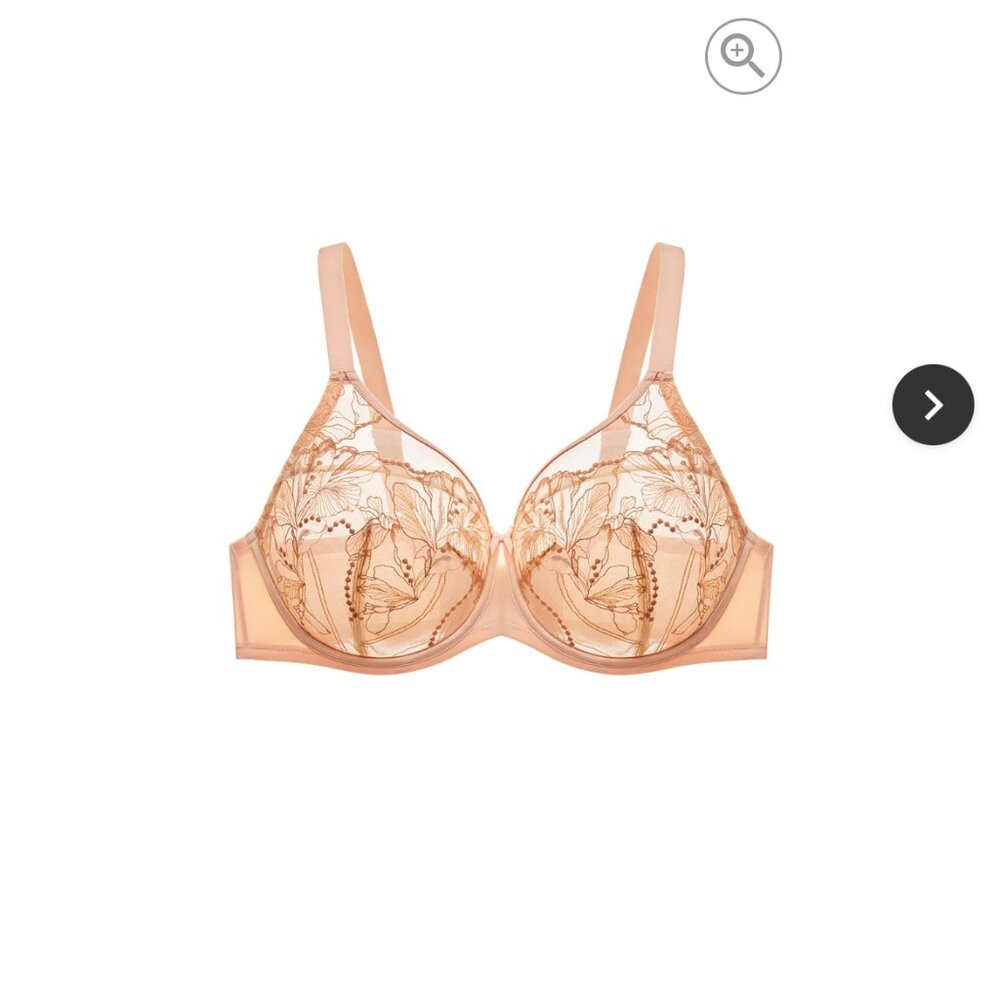 Understance Bra Size 36G Anya Flexwire Unpaded Lace Peach Full Coverage NWT $68